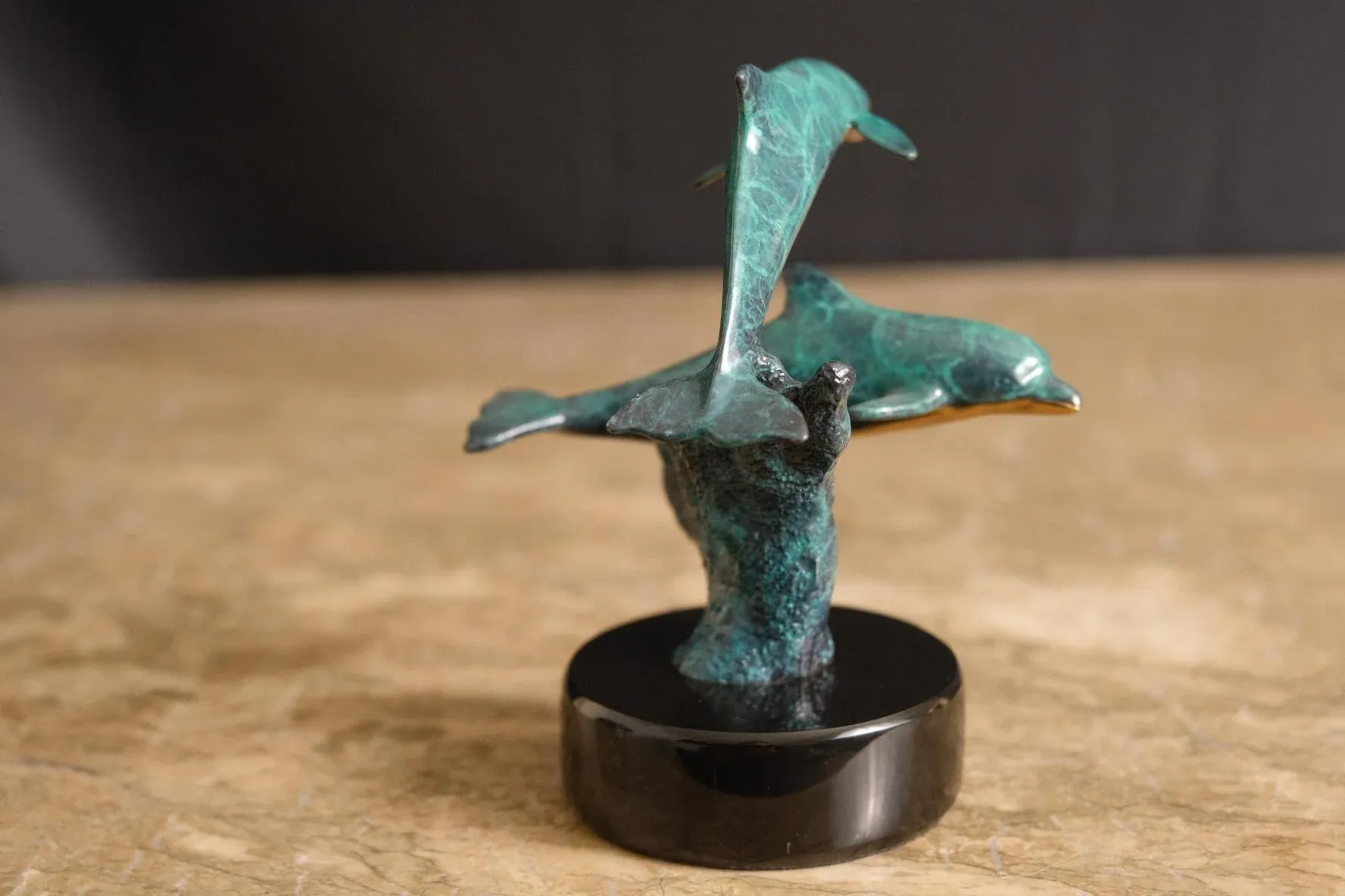 Christian Riese Lassen イルカ ブロンズ像 Christian Riese Lassen Signed & Numbered Bronze Dolphin Sculpture