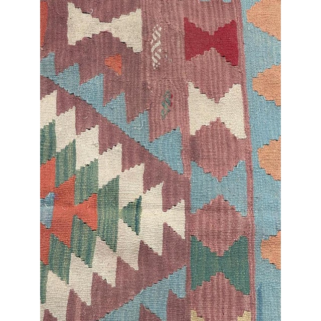 Olive Vintage Turkish Anatolian Kilim Rug, 1980s For Sale - Image 8 of 18