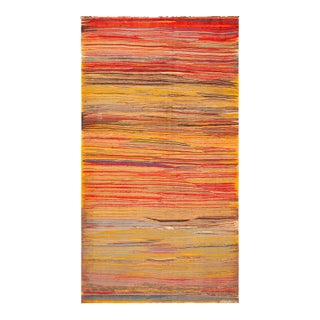 Nazmiyal Collection Warm Tones Tribal Vintage Moroccan Kilim Rug For Sale