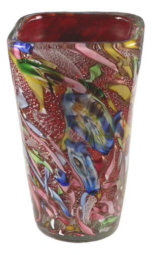 Tutti Frutti Vase in Polychrome with Silver Inclusions