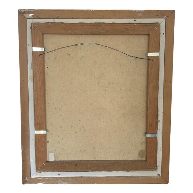 Wood Continental Still LifSStill Life Oil Painting of a Bouquet of Flowers on Canvas by P Bouchet, Framed, 20th. Century For Sale - Image 7 of 8