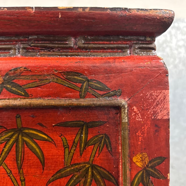 Chinoiserie Red Lacquer Storage Cabinet, Antique For Sale - Image 11 of 12