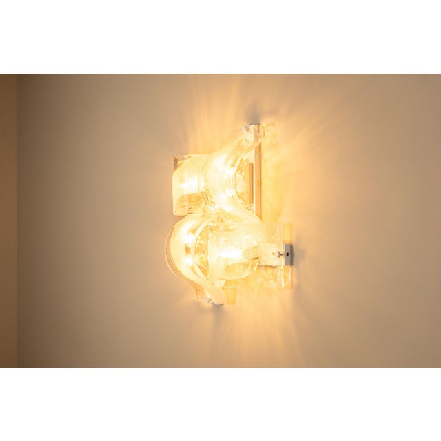 Crystal and White Sand LP 276 Compound Wall Lamps from AV Mazzega, Italy, 1970s, Set of 4 For Sale - Image 8 of 18