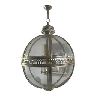 Restoration Hardware Victorian Globe Crome Pendant For Sale