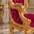 1970s Italian Artisan Baroque Gold Red Velvet Chairs-Pair For Sale - Image 6 of 11