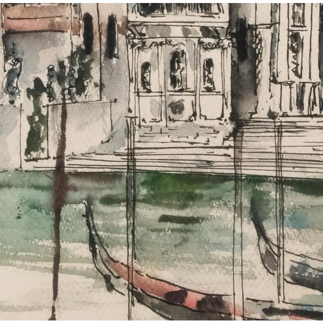 Italian 1960s Watercolor Painting on Paper Venice Santa Maria De La Salute Marie Louise Cuttler For Sale - Image 3 of 5