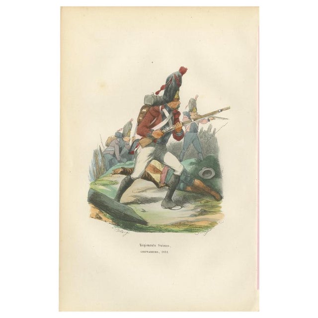 After Horace Vernet, Napoleonic Swiss Grenadier, 1843, Paper For Sale - Image 10 of 10
