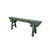 Distressed Brown Green Blue Village Slim Narrow Scroll Apron Wood Bench For Sale - Image 4 of 7