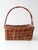 Farmhouse Vintage Rustic Woven Willow Market Basket With Handle For Sale - Image 3 of 12