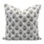 Fabdivine Handmade Block Printed Cushion Cover 14x20 Inch Pure White Linen- Betal Leaf For Sale