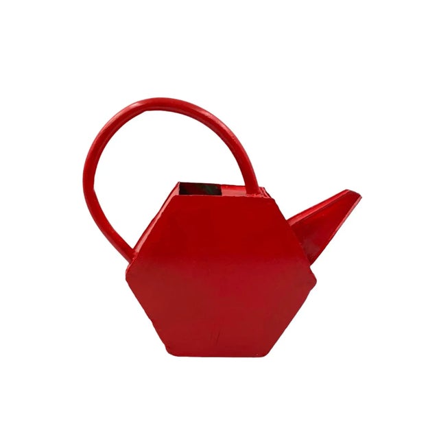 Mid-century modernist red watering ca France 1940 H 40 cm - 42 cm x 11 cm Conditions: very good consistent with age and...