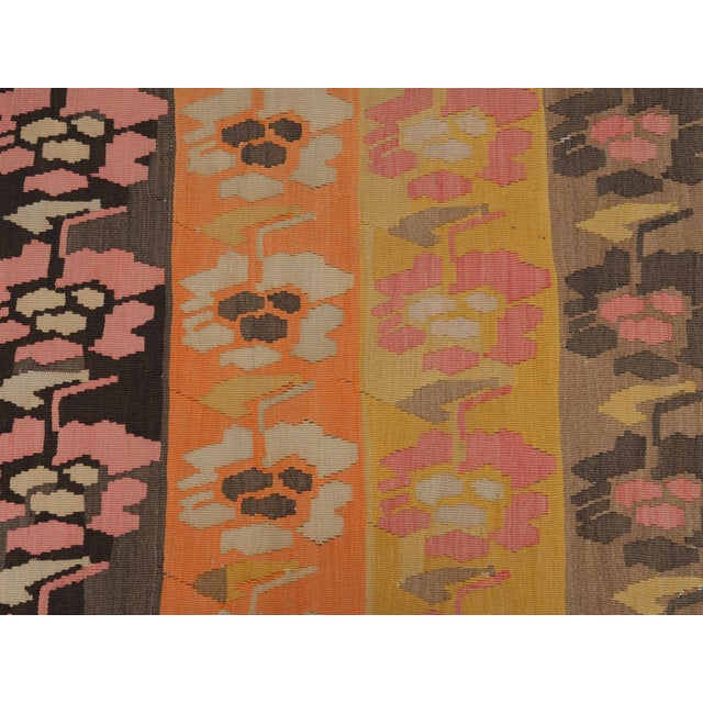 1970s Vintage Handmade Wool Cotton Yellow Area Rug For Sale - Image 9 of 11