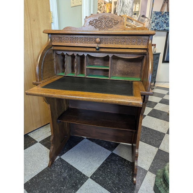 Mid 20th Century Roll Top Desk For Sale - Image 4 of 8
