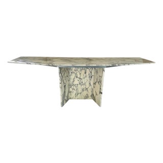 Mid Century Modern Solid Carrera Marble Sofa or Console Table For Sale