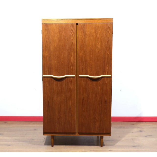 Mid Century Modern Vintage Teak Double Armoire Wardrobe by Stonehill Danish Style For Sale - Image 13 of 13