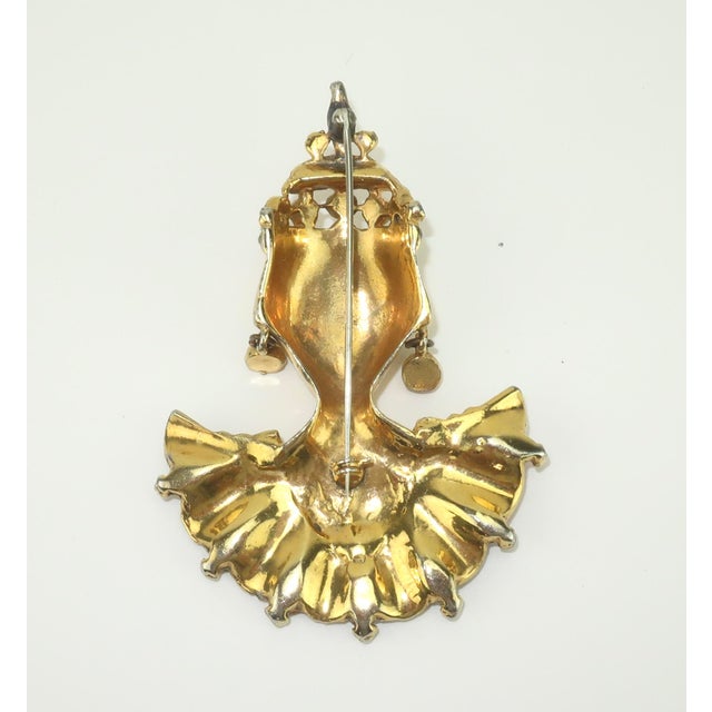 1940s Reinad Asian Princess Statement Brooch, 1940’s For Sale - Image 5 of 9