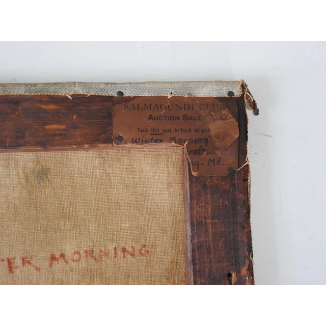 Vintage 1927 Milton Bancroft Impressionist Farm Winter Snow Landscape Painting For Sale - Image 4 of 6