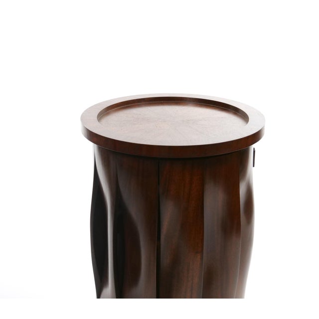 Mid-Century Modern Mid-Century Modern Mahogany Drum-Shaped Revolving Side Table For Sale - Image 3 of 9