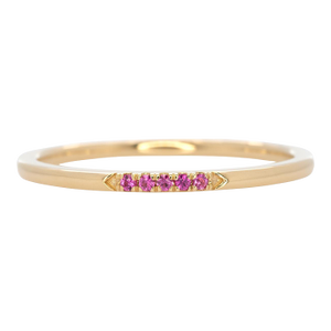 Minimalist Pink Sapphire Band Ring: Solid 14k Gold Jewelry, Size 6.75