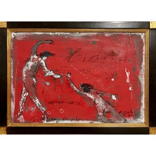 Alexis Gorodine, French Neo Expressionist Mixed Media Impasto Dancing Painting Alexis Gorodine, 2010 For Sale