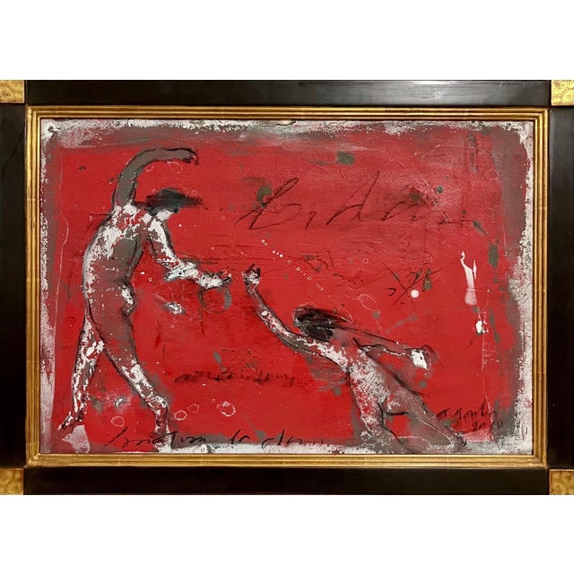 Alexis Gorodine, French Neo Expressionist Mixed Media Impasto Dancing Painting Alexis Gorodine, 2010 For Sale