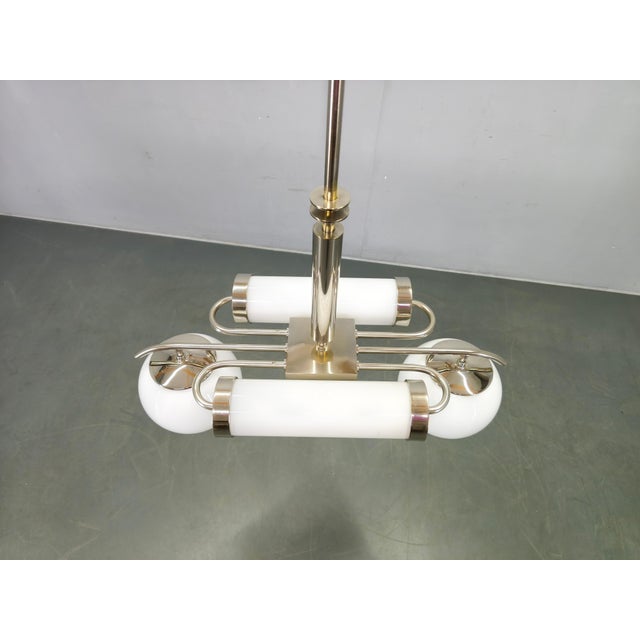 Vintage Bauhaus Chrome Pendant Light with Glass Shades, 1930s For Sale - Image 9 of 16