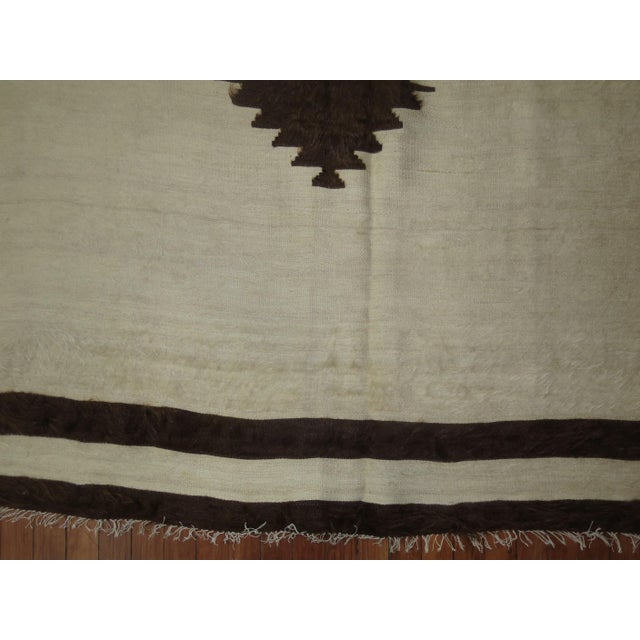 Islamic Early 20th Century Ivory Brown Mohair Rug - 4'8" x 6' For Sale - Image 3 of 7
