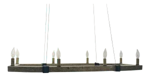 Currey & Co. Industrial Modern Gray Concrete Bannerman Chandelier