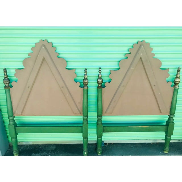 Green 1930s Hand Crafted Italian Filigree Twin Headboards - A Pair For Sale - Image 8 of 9