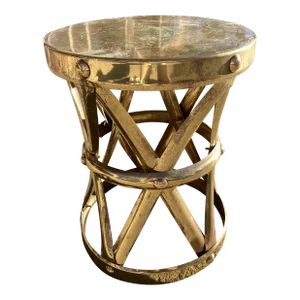 Hand Hammered Brass X-Stool From Sarreid Ltd.