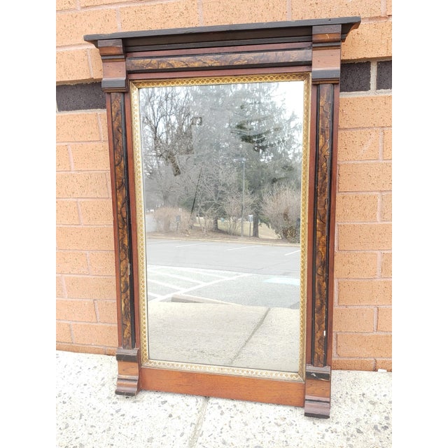 1890s American Classical Parcel Ebonized Mahogany Wall Mirror For Sale - Image 10 of 10