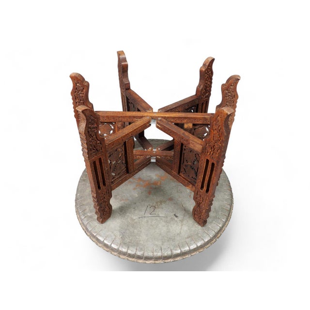 Oriental Islamic Engraved Copper Table Tray, 1930s For Sale - Image 15 of 17