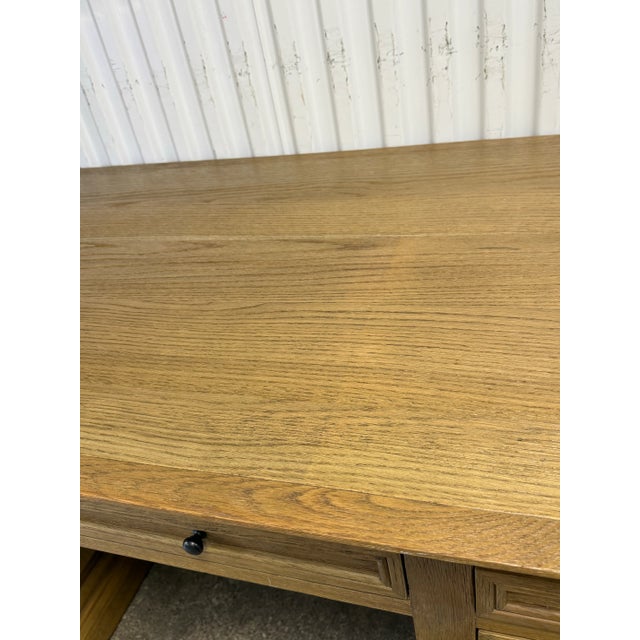 Restoration Hardware French Panel Oak Desk For Sale - Image 11 of 12