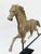 Antique 19thC "Ethan Allen" Full Bodied Copper Gold Painted Horse Weathervane C1890s. displayed on a new black iron base....