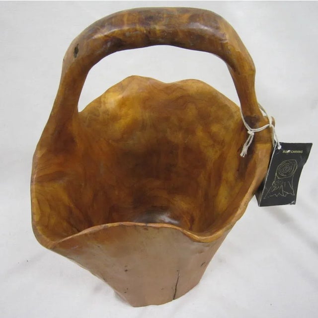 Tall Burlwood Sculpture, Bucket For Sale - Image 4 of 10