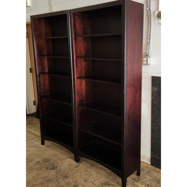 Traditional Matching Pair of Hamilton Heritage Wood Bookshelves For Sale - Image 3 of 7