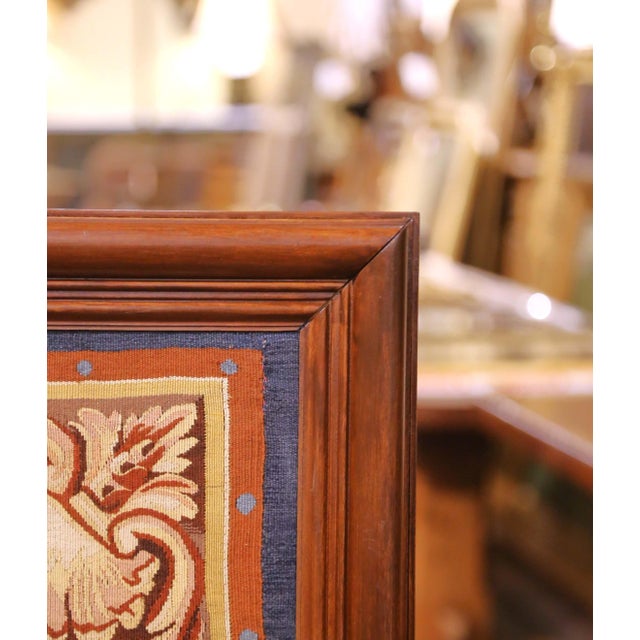 19th Century French Aubusson Tapestry in Oak Frame in the Manner of D. Teniers For Sale In Dallas - Image 6 of 13
