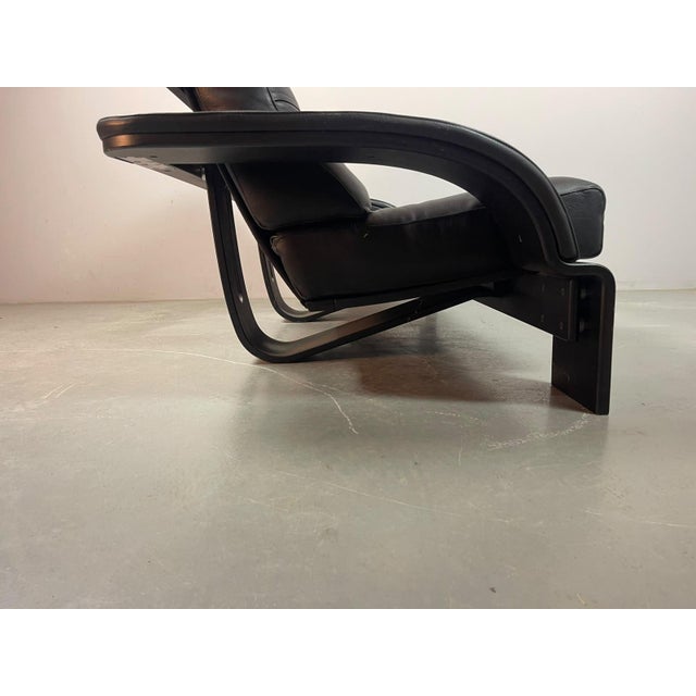 1970s Kroken 2-Seater Sofa in Black Leather by Åke Fribytter for Nelo Möbel, Sweden, 1970s For Sale - Image 5 of 15