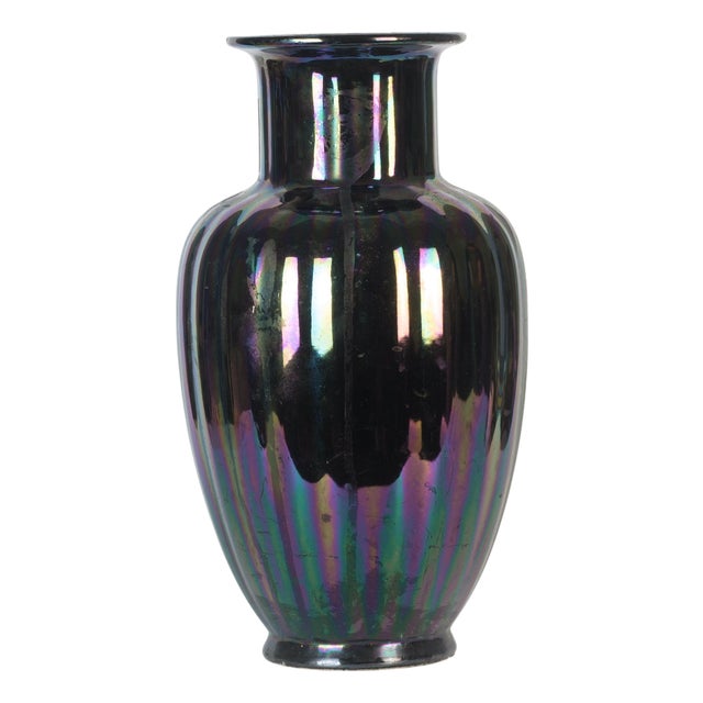 Vintage Iridescent Ceramic Vase, Italy, 1970s For Sale