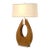 Mid Century Modern 30" Pearson Table Lamp - Pecan Wood & Brush Nickel, 3-Way Rotary Switch For Sale