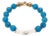 Evil Eye Design Turquoise Stone Calming Beaded Bracelet For Sale