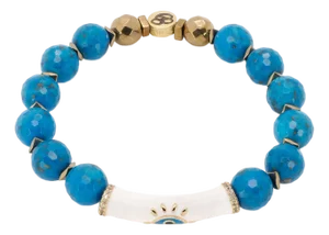 Evil Eye Design Turquoise Stone Calming Beaded Bracelet
