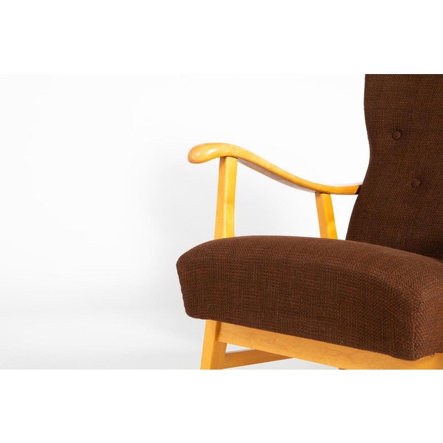 Brown Rocking Chair by Elias Svedberg for Nordiska For Sale - Image 8 of 10
