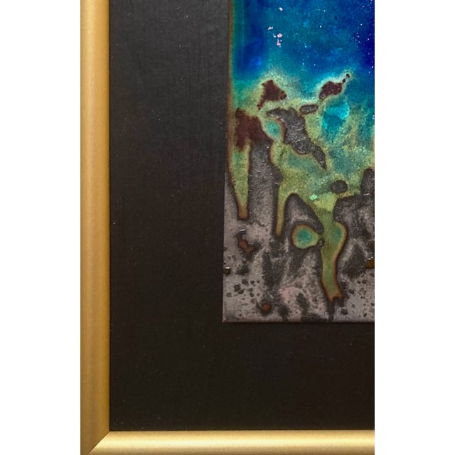 Royal Blue "Manna From Heaven" Original Painting, Framed For Sale - Image 8 of 8