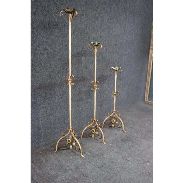 Set/3 Tole Graduated Candle Holders For Sale In Philadelphia - Image 6 of 8