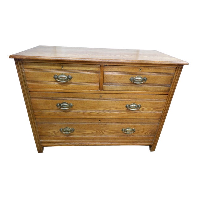 Edwardian Oak Chest of Drawers, 1890s For Sale