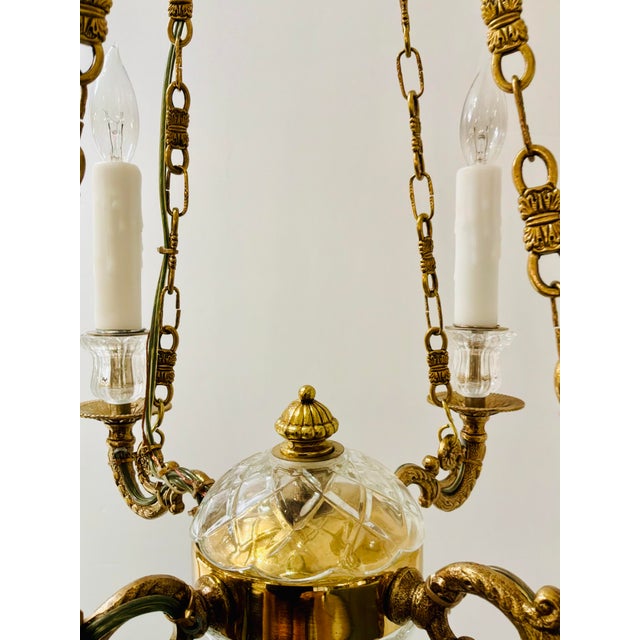 Metal Myran Allan Luxury Lighting Italian French Gold Bronze-Cast Petite Chandelier For Sale - Image 7 of 7