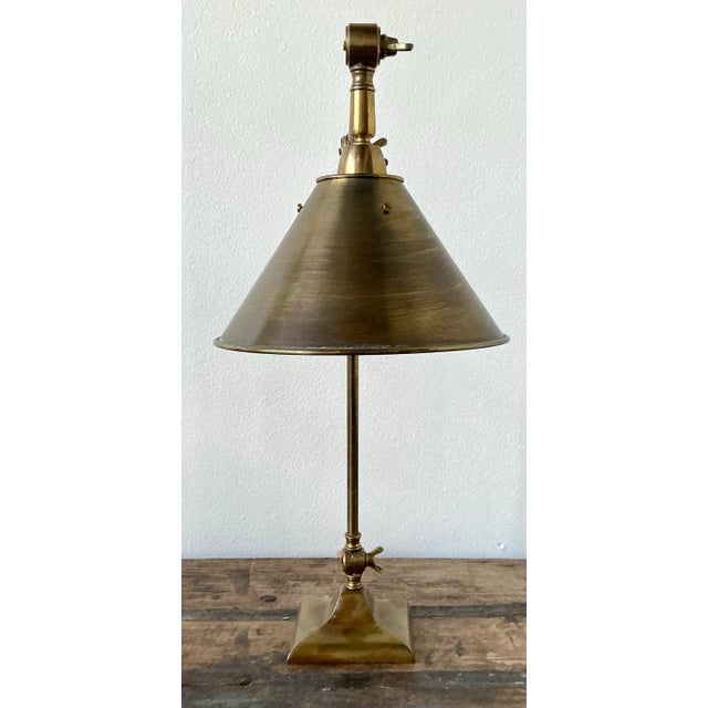 Vintage Boho Burnished Brass Lamp For Sale - Image 10 of 10