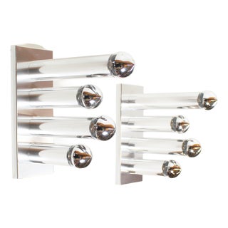 Polished Wall Lamps by Gaetano Sciolari, 1970s, Set of 2 For Sale