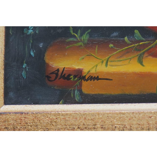1980s Oil on Board Floral Still Life Painting Artist - Signed For Sale - Image 10 of 12